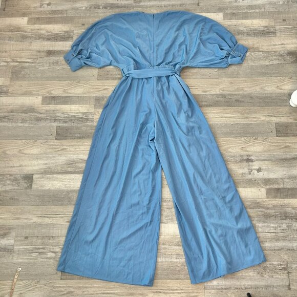 Goodtime USA NWT Wide Leg Jumpsuit Dolman Sleeve, Tie Belt, V-Neck D47 - Picture 10 of 11